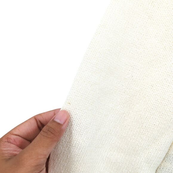 Linda Iki Women M Suit Set White Black Knit Blazer Blouse Skirt Shimmer VTG FLAW - Picture 5 of 14